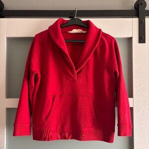 J. Crew Red Shawl Collar Pullover Sweatshirt - Size Large
